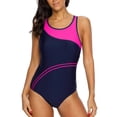 thumbnail image 1 of Charmo Women's Competitive Athletic One Piece Swimsuit Racerback Training Swimwear Bathing Suits, 1 of 5