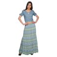 thumbnail image 1 of Moomaya Printed Two Piece Flared Skirt And Crop Top Rayon Ethnic Set For Girls, 1 of 6