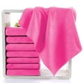 thumbnail image 4 of 10 Pack - Microfiber Towel Set - Super Absorbent Hair & Face Drying Towels, Salon & Household Cleaning Cloths, Multipurpose Polyester Towels, JKODE, 4 of 9