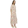 thumbnail image 2 of Bimba Printed Caftan Long Maxi Boho Kaftan Cover Up White Drawstring Waist-20, 2 of 6