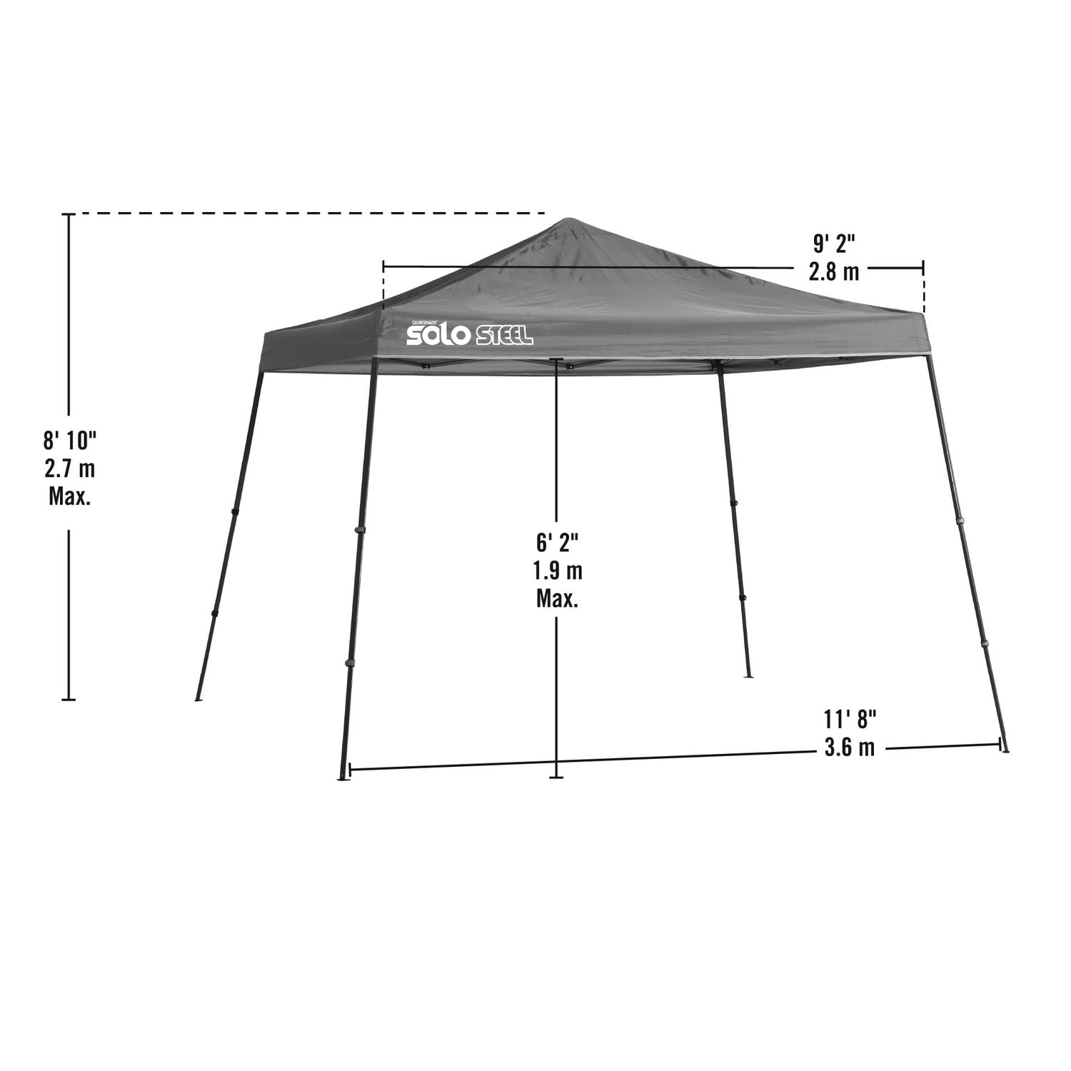 Solo Steel 90 11 x 11 pi Abri à Pattes Inclinées - Olive