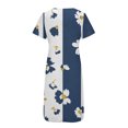 thumbnail image 5 of Fshaion Robe d'Été pour Femmes 2024 Grande Taille Décontractée à Manches Courtes à Col en V Robe Imprimée Robe Ample Liquidation à Moins de 10!, 5 of 5