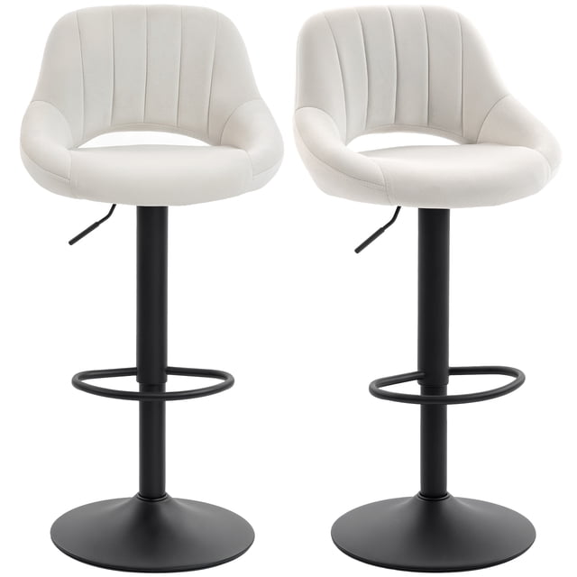 HOMCOM Tabourets de Bar Ensemble de 2 Tabourets de Comptoir Pivotants Réglables