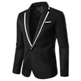 thumbnail image 4 of Men Solid Casual Long-sleeved Slim Single-row One-button Small Suit Coat, 4 of 9
