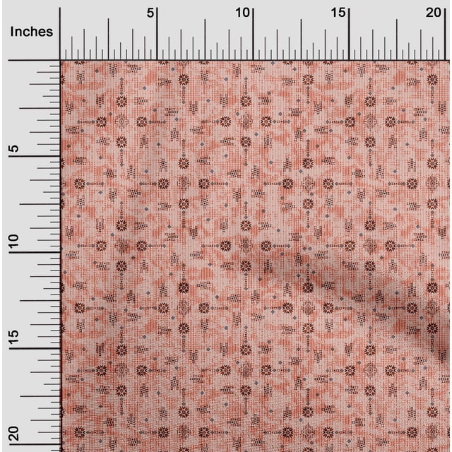 oneOone Rayon Peach Fabric Geometric Texture Fabric For Sewing Printed Craft Fabric By The Yard 56 Inch Wide