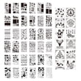 thumbnail image 1 of 48 Pieces Kids Drawing Template Kit Alphabet Number Pattern Christmas Drawing Template Reusable for DIY Craft Journal Notebook Diary Scrapbook Planner Decoration Woodcut Pen Tools, 1 of 8
