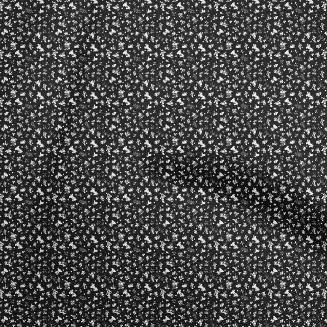 oneOone Rayon Black Fabric Floral Sewing Material Print Fabric By The Yard 56 Inch Wide
