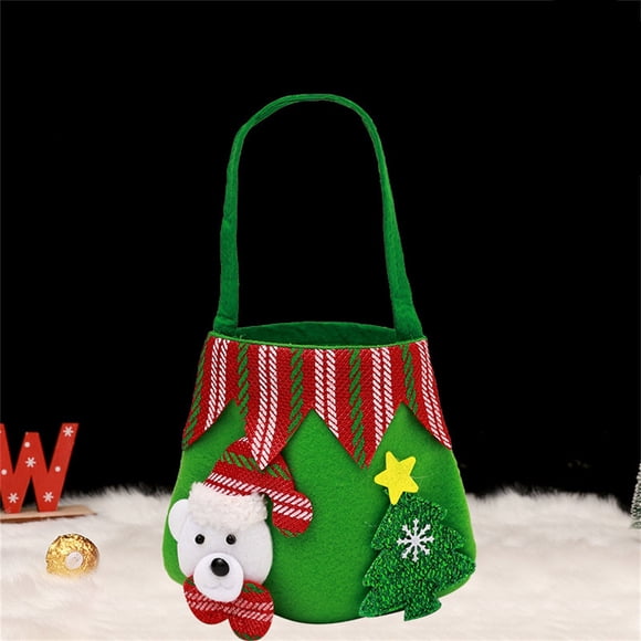 LSLJS Storage Trunks & Bag, Christmas Reticle Bag Hanging Decoration Cute Storage Bag Candy Filler Gift for Family Kids Xmas Tree Santa, Christmas Decorations