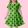 thumbnail image 2 of Robes pour Filles Enfant Filles Été Imprimé à Pois Ajusté Doux Respirant à Manches Courtes Robe Décontractée Robe pour Tout-Petit Vert 8 Ans-9 Ans, 2 of 4