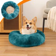 Tyidzon Cozy Cave Dog Bed Modern Soft Round Fluffy Cat Bed Anti Anxiety Pet Bed for Cats Or Small Dogs Blue