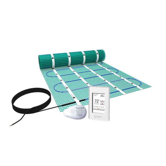 WarmlyYours TRT120-KIT-OW-3.0x08 Tempzone Easy Electric Floor Heating Mat Kit, 24 sq. ft, Wi-Fi Touch Screen Thermostat