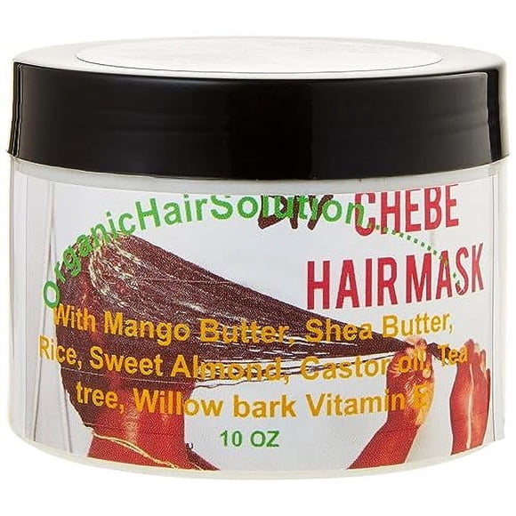 Chebe Masque Capillaire et Revitalisant Sans Rinçage - pour la Pousse des Cheveux - Huile de Ricin Will - Beurre de Mangue - pour le Cuir Chevelu et les Cheveux - pour des Cheveux Plus Forts, Plus Épais et Plus Longs - pour Pointes Fourchues et Cuir Chevelu Sec (10 oz)