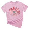 thumbnail image 5 of KIHOUT Nouveau Haut de Mode d'Été pour Femmes 2025, Haut à Manches Courtes Col Rond Décontracté Imprimé Rose TG, 5 of 5