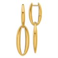 thumbnail image 3 of Diamond2Deal 14k Yellow Gold Polished Oval Dangle Hinged Hoop Earrings for Women, 3 of 3