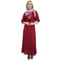 thumbnail image 4 of Bimba Robe Maxi Bohème Bordeaux pour Femme avec Foulard à Franges Tenue Décontractée d'Été-16, 4 of 9