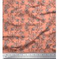 thumbnail image 1 of Soimoi Poly Georgette Fabric Leaves & Floral Block Decor Fabric Printed Yard 52 Inch Wide, 1 of 3