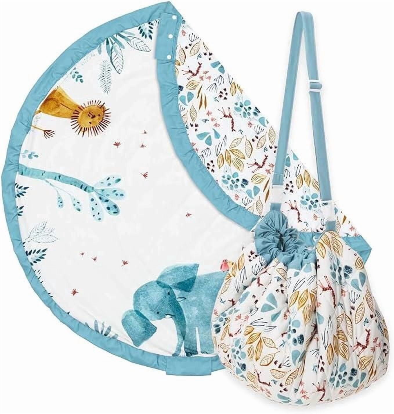 Play & Go - 3-in-1 Play Mat – Easy to Carry Anywhere - Jungle Animals and Foliage – Storage Bag and Diaper Bag – Soft and Safe for Newborn to Toddler - 120 cm - PG-BAOBAB