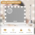 thumbnail image 2 of YUSAZENS Tabletop LED Makeup Mirror, 24x22 Inch Vanity Mirror with 15 LED Bulbs, 3X Magnifier Bluetooth Speaker USB Type C Charging Wall Mount White, 2 of 9