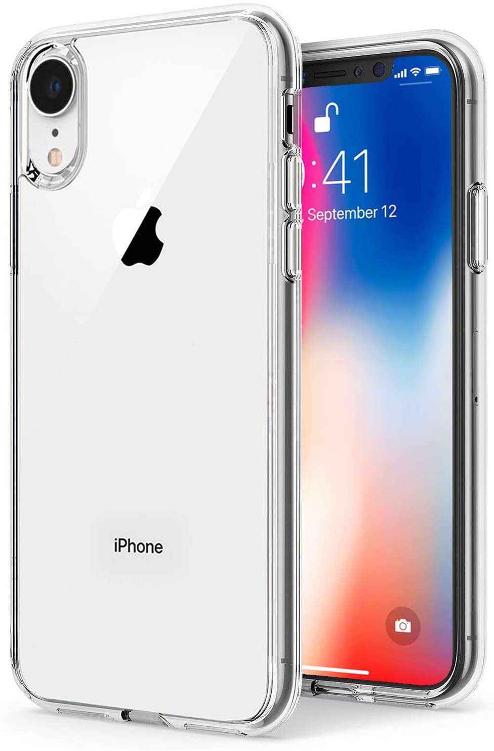 Étui de Téléphone Compatible pour iPhone XR, Étui Mignonnes Transparentes Pailletées pour Filles Femmes