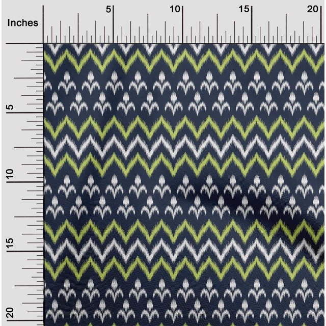 oneOone Cotton Silk Fabric Ethnic Ikat Printed Craft Fabric BTY 42 Inch Wide