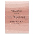 thumbnail image 1 of Darling Souvenir MADE WITH LOVE Personalized Welcome Sign/ Banner, Welcome To Our New Beginning Custom Brush Stroke Wedding, Engagement Party Sign - 18x12, 1 of 5
