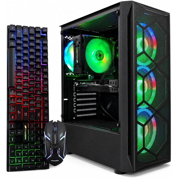 STGAubron Gaming PC Computer Desktop, Core i7-8700 up to 4.6GHz, GeForce RTX 3060 12G GDDR6, 16G DDR4, 512G SSD,,RGB Fan x4  WiFi 6, Windows 11