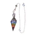 thumbnail image 2 of lionlar Pendule en Cristal Pierre Naturelle Pendule Collier Reiki pour Protection Coloré, 2 of 5
