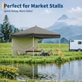 thumbnail image 3 of 10x10 Pop Up Canopy with One Button Push Setup - Heavy Duty Outdoor Canopy Tent with Portable Roller Bag - 3 Adjustable Height, 4 Weight Bags, 8 Stakes & 4 Guy Ropes Included, 3 of 7