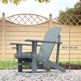 thumbnail image 3 of Outsunny Classic Adirondack Chair with Cup Holder for Backyard Dark Grey, 3 of 10