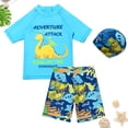 thumbnail image 2 of Akiihool Bathing Suits for Boys Boys Short Sleeve Rash Guard with Compression Liner Swim Trunks Quick Dry 2 Pieces Sun Shirt Swimwear Set (Mint Green,13-14 Years), 2 of 4