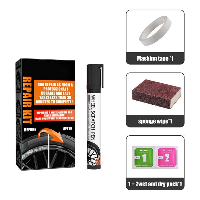 1 Set Car Parts Wheel Rim Scratch Repair Pen Touch Up Paint Tool Kit Accessories