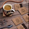 thumbnail image 3 of Inkdotpot Set of 6 Drink Coasters DecorativeNon,SlipCork Base4-inch Square PrintedCoastersEasy Clean- Quotes, 3 of 8