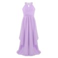 thumbnail image 2 of Miaeowve Robe de Fête Maxi en Chiffon à Paillettes pour Filles, Col Haut, Froncée, Robe de Bal de Mariage, Lavande 8, 2 of 6