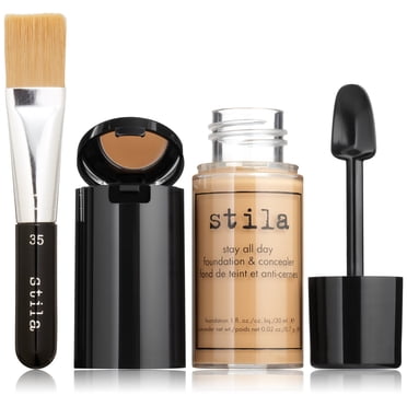 Stila Stay All Day Trousse Fond de Teint, Cache-Cernes et Pinceau No 10 Caramel