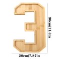 thumbnail image 2 of wycnly Number Tray Fruit Cheese Platter Vegetable Food Wooden Board Large 11.6in Fillable Frame Party Snack Serving Clearance, 2 of 5