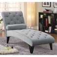 thumbnail image 2 of Natural Greige Tufted Chaise Lounge with Small Bolster Pillow in Gray, 2 of 2