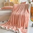thumbnail image 1 of Dvkptbk Woolen Blanket Soft Bubble Fleece Blanket Warm and Soft Single Layer Double-Sided All-Season Solid Color Plush Blanket Bedding, 1 of 6