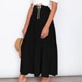 thumbnail image 4 of Summer Saving ! zanvin Summer Promotion Clearance Fashion Women Solid Casual Ruched Ruffles Elastic Waist Skirts, 4 of 8