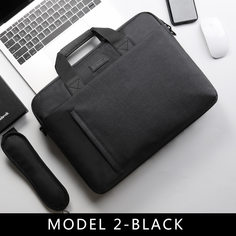 Laptop Bag case 13.3 14 15.6 17.3 inch Waterproof Notebook Bag for Macbook Air Pro 13 15 Computer Shoulder Handbag Briefcase Bag MODEL 2-BLACK 14inch