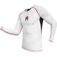 thumbnail image 1 of Meister Rush Premium Long-Sleeve Rash Guard for MMA, BJJ & Diving - White/Red, 1 of 4
