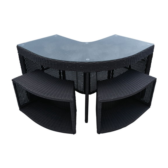 Canadian Spa Co. Corner Bar & 2 Stools - Square Spa Surround Furniture