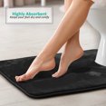 thumbnail image 4 of 1 Contour Clara Clark Bath Mat Bathroom Rug - Absorbent Memory Foam Bath Rugs - Non-Slip, Thick, Cozy Velvet Feel Microfiber Bathrug, Plush Shower, Toilet- Floor Bathmats Carpet - Black - 24"x19", 4 of 6