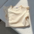 thumbnail image 3 of Toddler Girls Ruffle Sleeve T Shirt Short Sleeve Basic Tank Top Blouse Kids Casual Clothes, 3 of 4