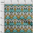 thumbnail image 1 of oneOone Cotton Poplin Fabric Diamond & Swirl Ikat Printed Craft Fabric BTY 56 Inch Wide, 1 of 4