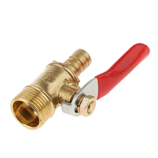 mmirethe Various Type Ball Valve Threaded Brass Ball Valve 3 interface 16mm 8mm Red 5Set