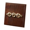 thumbnail image 2 of GROWTH TANK Wooden Lighting Switch Plate Premium Outlet Panel for Hotel Kitchen Room Three Levers, 2 of 9