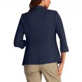 thumbnail image 3 of HongQid Women's Casual Single Button Front Blazer Ruched 3/4 Sleeve Notched Lapel Office Lightweight Blazers with Pockets, 3 of 4