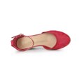 thumbnail image 4 of BLISSFUL STEP Sandales Compensées à Plateforme en Espadrille à Lacets pour Femmes Rouge (Taille 7,5), 4 of 6