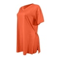 thumbnail image 3 of Pxiakgy Ensemble Deux Pièces pour Femmes Manches Courtes Décontracté Basique Shorts Orange + L, 3 of 5