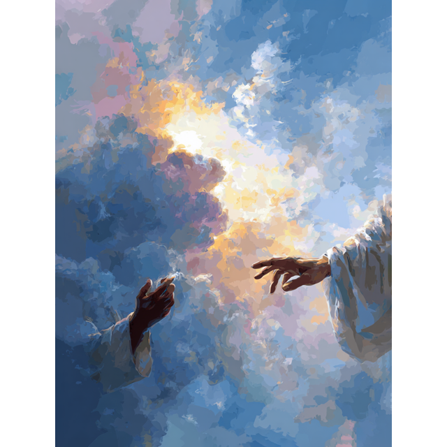 Toile Murale Religieuse à Toucher Divin 15,75 X 11,81 Pouces